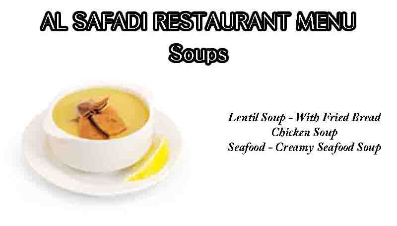 Soups Menu - Al Safadi