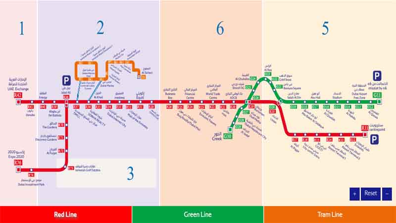 metro map dubai